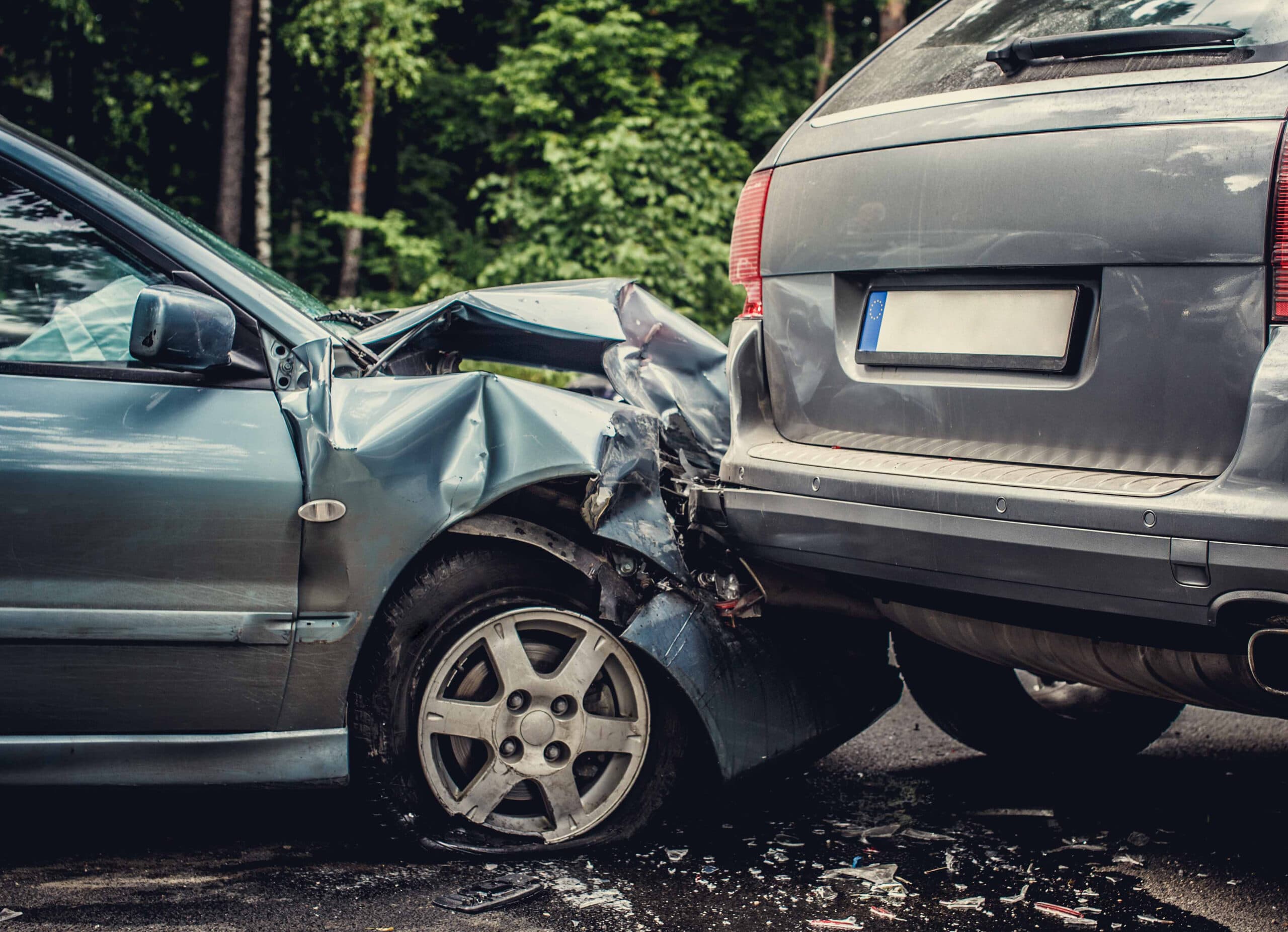 Image of a auto accident involving two cars